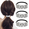 Xiwstar 3Pcs Fashion Elastic Scrunchies Rhinestone Hair Ties Ponytail Holder Headband Hair Accessories for Women Girls H