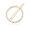 Ovche Pearl Round Gold and Silver Metal Ponytail Holder French Side Hair Clips Hair Barrettes Hair Pins Hair Slide Styli