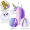 Beinou Unicorn Hair Clips Holder With Rainbow Hot Pink Yarn Tassels Bows Storage Shy Face Headband Organizer for Theme P