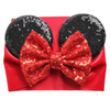 Mouse Ears HeadbandHeadwrap Toddler Baby Kids Party supplies Black Bow