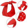 Hicarer Red Polka Dot Headband Cute Bow Bandana Vintage Headband Retro 50s Hair Accessories Hair Headwrap with Wire Hall