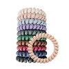 Spiral Hair Ties Colorful Matte Phone Cord Hair Coils Ponytail Holder Waterproof for Women 10 Pack Matte Dark