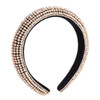 JERTOCLE Rhinestone Padded Headband Handmade Baroque Velvet Padded Lining Hair Hoop Bridal Wedding Wide Headwear Accesso