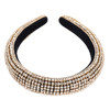 JERTOCLE Rhinestone Padded Headband Handmade Baroque Velvet Padded Lining Hair Hoop Bridal Wedding Wide Headwear Accesso