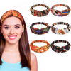 Syhood 6 Pieces African Headbands Boho Print Head Wraps Twist Knot Elastic Hair Bands Criss Cross Headband Workout Yoga