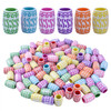 BronaGrand 100pcs Mixed Colors Resin Cylindrical Dreadlocks Beads Hair Tube Beads Loose Beads for Hair Braiding Decorati