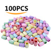 BronaGrand 100pcs Mixed Colors Resin Cylindrical Dreadlocks Beads Hair Tube Beads Loose Beads for Hair Braiding Decorati
