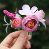 Fangsen Silver Wedding Rose Flower Hair Comb Bridal Flower Hair Clip Floral Hair Accessories for Women and Girls Purple