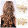 Yheakne Vintage Star Hair Clip Barrette Gold Hair Barrette Pin Metal Hair Clamp Half Bun Holder Clips Decorative Hair Ac