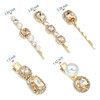 Vintage Hair Clips Rhinestones Decorative Hair Pins Handmade Champagne Crystal Pearl Hair Barrettes Elegant Gold Metal H
