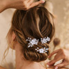 JONKY Flower Bride Wedding Hair Pins Silver Baby Breath Hair Piece Bridal Hair Accessories for Women