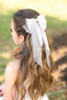 SUSULU Hair Bows for Women Oversized Black White Hair Bow Clips Big Hair Bow Long Tail Large Satin Silky Hair Ribbon Bow