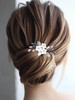 Catery Flower Bride Wedding Hair Comb Silver Small Side Comb Blue Crystal Hair Piece Jewelry Accessories for Women and G