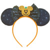 WelyHM Christmas Halloween Glitter Sequin Mouse Ears Bow Headband for Women Girls Cat Ear Hair Accessories Black Lollipo