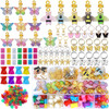 NAISKA 125PCS Colorful Butterfly Loc Dreadlock Accessories Jewelry Handemade Butterflies Bee Pearls Charms Hair Jewelry