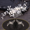 3PC Clysburtuony Bridal Hair Accessories for Women Flower Side Hair Clips Pearl Headpiece Hair Pins White Combs