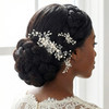 3PC Clysburtuony Bridal Hair Accessories for Women Flower Side Hair Clips Pearl Headpiece Hair Pins White Combs
