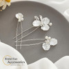 Casdre Pearl Bride Wedding Hair Pins Silver Crystal Bridal Hair Accessories Leaf Hair Pieces for Women and GirlsPack of