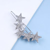 Yheakne Boho Crystal Star Hair Clip Rhinestone Barrette Headpiece with Silver Crystals Decorative Hair Accessory for Wom