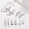 NAISKA Punk Hair Jewelry for Braid Silver Snake Pendant Dreadlock Accessories Locs Hair Jewelry Clips Hair Cuffs Rings C