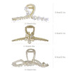 Yonchic 3Piece Metal Hair Clips Golden Bamboo Hair Claw for ThinMedium Thick Hair Elegant Bowknot Barrettes Strong Hold