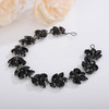 Kercisbeauty Black Rhinestones Beads Headpiece Halloween Party Gothic Jewelry for Women Girls Wedding Bridal Black Hair