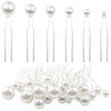 ELANE 36 Pcs Pearl Hair Pins and Bridal Accessories with Pearl Bobby Pins for Wedding Hairstyles Silver