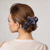 FRCOLOR Fabric Flower Beads Banana Hair Clip 433 Inch NonSlip Ponytail Holder Hair Accessories for Women Girls Stylish U