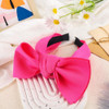 EYEOO Bow Headband Cute Large Big Bow Hair Bands for Women Girls Soft Elastic Solid Hot Pink Knot Plain Turban Wide Fash