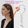 Lflwacy Wedding Butterfly Headband Head Chain Silver Tassel Hair Hoop Band Hair Vine Vintage Decorative Headwear Headpie