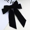 Vintage Black Velvet Bow Hair Clips Velvet Long Tail Bow Barrettes Satin Bow Hair Barrettes French Winter Ribbon Bow Hea