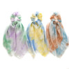 Outyua Bow Solid Tie Dye Scrunchies Chiffon Hair Scarfs Hair Elastic Scrunchy Ties Elegant Cute Bowknot Ponytail Scrunch