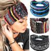 GORTIN Boho Headbands Stretch Wide Hair Bands Black Elastic Yoga Sweatband Knoted Turban Headband Cloth Twist Head Wraps