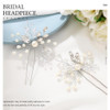 JONKY Pearl Bride Wedding Hair Pins Silver Crystal Hair Pieces Bridal Rhinestone Hair Accessories for WomenPack of 2