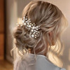 JONKY Pearl Bride Wedding Hair Pins Silver Crystal Hair Pieces Bridal Rhinestone Hair Accessories for WomenPack of 2