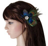 Women Bohemian Peacock Feather Hair Clip Hair Pin Elegant Fascinator Wedding Dance Party Headdress Headwear Hair Accesso