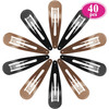 Funtopia 40 Pcs 7cm 28 Inch Long No Slip Metal Hair Clips Large Snap Barrettes for Thick Hair Brown Black