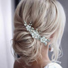 YBSHIN Bride Flower Wedding Hair Pins Silver Crystal Hair Piece Bridal Leaf Hair Accessories for Women Pack of 3
