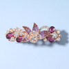Yheakne Crystal Hair Clip Barrette Purple Rhinestone Hair Barrette Clip Bling Wedding Headpieces Flower Decorative Head