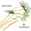 LALAFINA 2Pcs Jade Flower Hairpins Chinese Hair Stick Vintage Flower Hair Stick Chinese Traditional Hair Pin Hanfu Headw