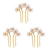 Beaupretty Chinese Antique Hair Stick Set of 3 Vintage Petal Hair Pins Traditional Chopsticks for Women Elegant Accessor