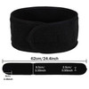 Whaline Spa Facial Headband Head Wrap Terry Cloth Headband 4 Counts Stretch Towel for Bath Makeup and Sport Black