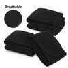 Whaline Spa Facial Headband Head Wrap Terry Cloth Headband 4 Counts Stretch Towel for Bath Makeup and Sport Black