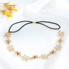 Yalice Elastic Flower Head Chain Hair Gold Leaf Headband Elegant Headpieces Wedding Hair Acessories for WomenGold2