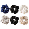 6 Pack Chiffon Stars Floral Hair Scrunchies Print Slap Bracelet Ponytail Holder Elastic Hair Bands Wrist Fabric Scrunchy