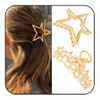 Casdre Star Hair Claw Clips Gold Metal Jaw Clip Medium Hair Clips Hair Clamps Accessories for WomenPack of 2