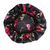 Tvoip 1Pcs Hair Satin Bonnet For Sleeping Shower Cap Silk Bonnet Bonnet Femme Women Night Sleep Cap Head Cover Wide Elastic Band (Black Flower) online at globaldelivered