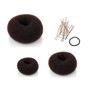 Beaute Galleria 3 Pieces Hair Donut Bun Maker Ring Style Mesh Chignon Ballet Sock Bun Large Medium Small Brown