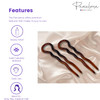 Parcelona French Sleek Tortoise Shell Large 3 12 Celluloid Made in France Wavy Crink U Shaped Set of 2 Chignon Hair Pin