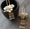 Original Handmade Brass Classical Hair Clasp Shell Pearl Decor Chinese Traditional Style Hair Sticks Shawl Pins Picks Ha